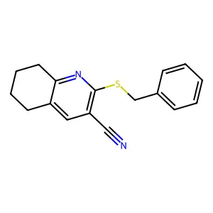 2-(Benzylsulfanyl)-5,6,7,8-tetrahydro-3-quinolinecarbonitrile structure