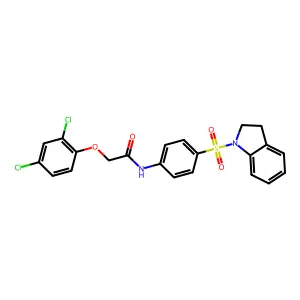 2-(2,4-dichlorophenoxy)-N-[4-(2,3-dihydro-1H-indol-1-ylsulfonyl)phenyl]acetamide structure
