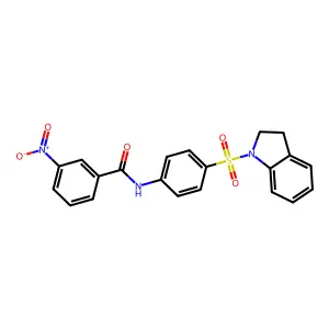 N-[4-(2,3-dihydro-1H-indol-1-ylsulfonyl)phenyl]-3-nitrobenzamide structure