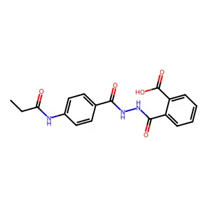 2-({2-[4-(Propionylamino)benzoyl]hydrazino}carbonyl)benzoic acid structure