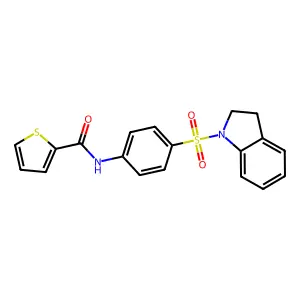 N-[4-(2,3-dihydro-1H-indol-1-ylsulfonyl)phenyl]-2-thiophenecarboxamide structure