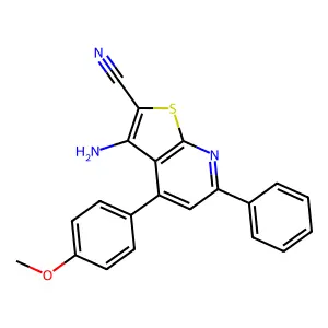 3-Amino-4-(4-methoxyphenyl)-6-phenylthieno[2,3-b]pyridine-2-carbonitrile structure