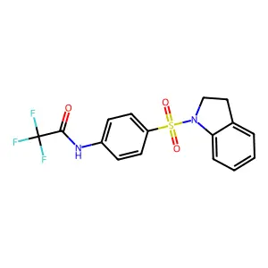 N-[4-(2,3-dihydro-1H-indol-1-ylsulfonyl)phenyl]-2,2,2-trifluoroacetamide structure