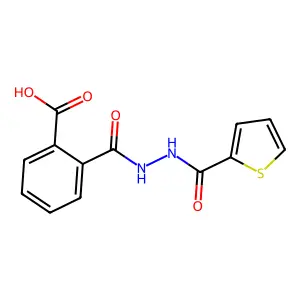 2-{[2-(2-Thienylcarbonyl)hydrazino]carbonyl}benzoic acid structure