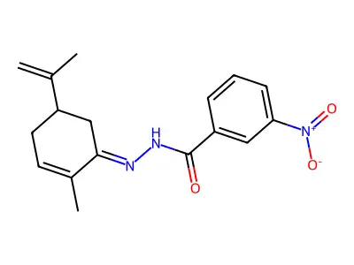 N'-(5-isopropenyl-2-methyl-2-cyclohexen-1-ylidene)-3-nitrobenzohydrazide structure