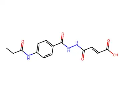 (E)-4-Oxo-4-{2-[4-(propionylamino)benzoyl]hydrazino}-2-butenoic acid structure