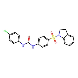 N-(4-chlorophenyl)-N'-[4-(2,3-dihydro-1H-indol-1-ylsulfonyl)phenyl]urea structure