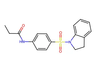 N-[4-(2,3-dihydro-1H-indol-1-ylsulfonyl)phenyl]propanamide structure