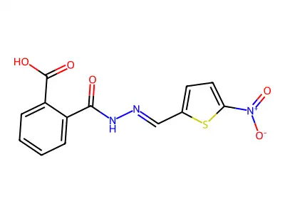 2-({2-[(E)-(5-Nitro-2-thienyl)methylidene]hydrazino}carbonyl)benzoic acid structure