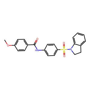 N-[4-(2,3-dihydro-1H-indol-1-ylsulfonyl)phenyl]-4-methoxybenzamide structure