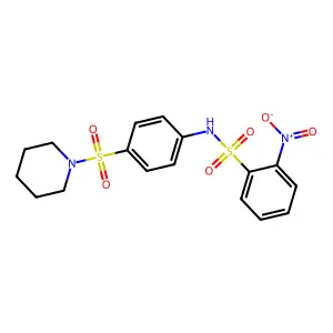 2-nitro-N-(4-piperidin-1-ylsulfonylphenyl)benzenesulfonamide structure
