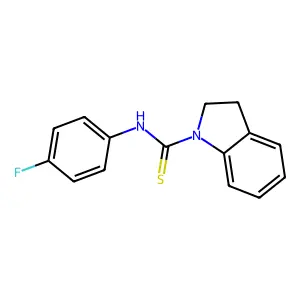 N-(4-fluorophenyl)-1-indolinecarbothioamide structure