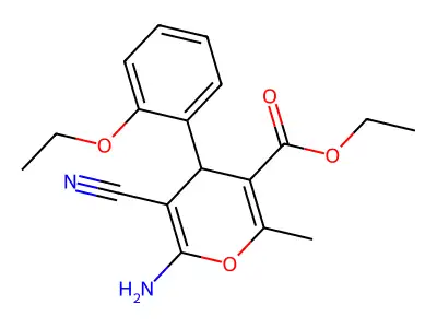 ethyl 6-amino-5-cyano-4-(2-ethoxyphenyl)-2-methyl-4H-pyran-3-carboxylate structure