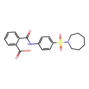 2-{[4-(1-Azepanylsulfonyl)anilino]carbonyl}benzoic acid structure