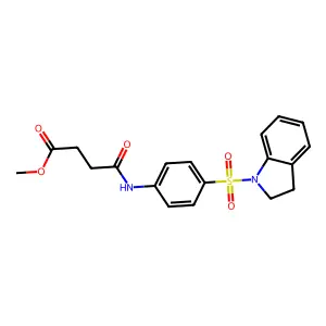 methyl 4-{[4-(2,3-dihydro-1H-indol-1-ylsulfonyl)phenyl]amino}-4-oxobutanoate structure