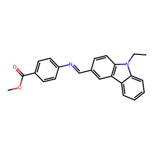 methyl 4-{[(9-ethyl-9H-carbazol-3-yl)methylene]amino}benzoate structure