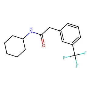 N-cyclohexyl-2-[3-(trifluoromethyl)phenyl]acetamide structure