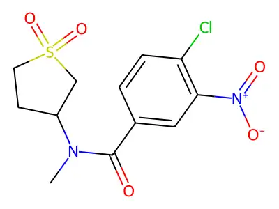 4-chloro-N-(1,1-dioxothiolan-3-yl)-N-methyl-3-nitrobenzamide structure