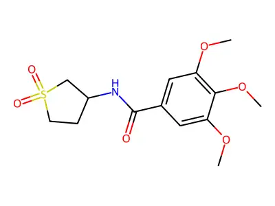 N-(1,1-dioxo-1lambda6-thiolan-3-yl)-3,4,5-trimethoxybenzamide structure