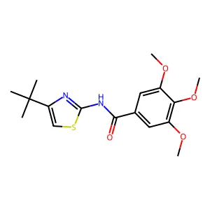 N-(4-tert-butyl-1,3-thiazol-2-yl)-3,4,5-trimethoxybenzamide structure