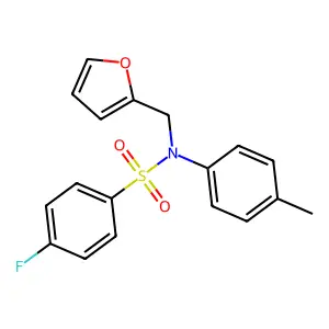 4-fluoro-N-(furan-2-ylmethyl)-N-(p-tolyl)benzenesulfonamide structure
