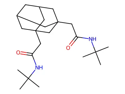 N-tert-butyl-2-{3-[(tert-butylcarbamoyl)methyl]adamantan-1-yl}acetamide structure