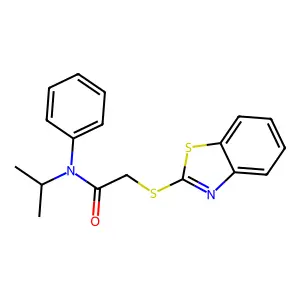 2-(1,3-benzothiazol-2-ylsulfanyl)-N-phenyl-N-(propan-2-yl)acetamide structure