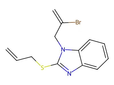 1-(2-Bromoprop-2-enyl)-2-prop-2-enylsulfanylbenzimidazole structure