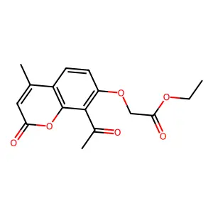 Ethyl 2-(8-acetyl-4-methyl-2-oxochromen-7-yl)oxyacetate structure