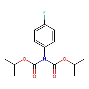 propan-2-yl N-(4-fluorophenyl)-N-propan-2-yloxycarbonylcarbamate structure