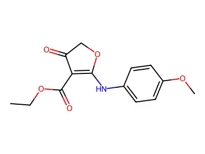 Ethyl 2-[(4-methoxyphenyl)amino]-4-oxo-4,5-dihydrofuran-3-carboxylate structure