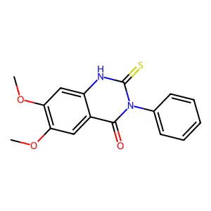 6,7-Dimethoxy-3-phenyl-2-sulfanylidene-2,3-dihydroquinazolin-4(1H)-one structure