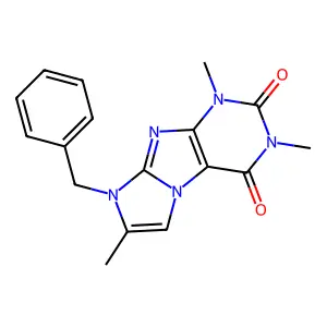 8-benzyl-1,3,7-trimethyl-1H-imidazo[2,1-f]purine-2,4(3H,8H)-dione structure