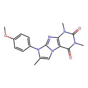 8-(4-methoxyphenyl)-1,3,7-trimethyl-1H-imidazo[2,1-f]purine-2,4(3H,8H)-dione structure