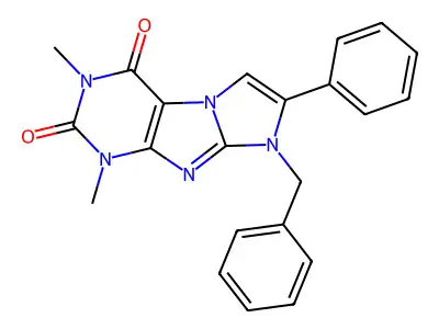 8-benzyl-1,3-dimethyl-7-phenyl-1H-imidazo[2,1-f]purine-2,4(3H,8H)-dione structure