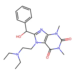 7-(2-Diethylaminoethyl)-8-(alpha-hydroxybenzyl)theophylline structure
