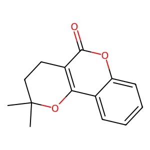 2,2-Dimethyl-3,4-dihydro-2H,5H-pyrano(3,2-C)chromen-5-one structure