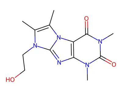 8-(2-hydroxyethyl)-1,3,6,7-tetramethyl-1H-imidazo[2,1-f]purine-2,4(3H,8H)-dione structure