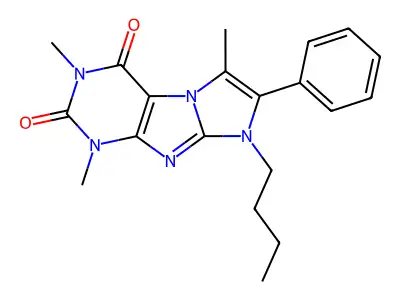 6-Butyl-2,4,8-trimethyl-7-phenylpurino[7,8-a]imidazole-1,3-dione structure
