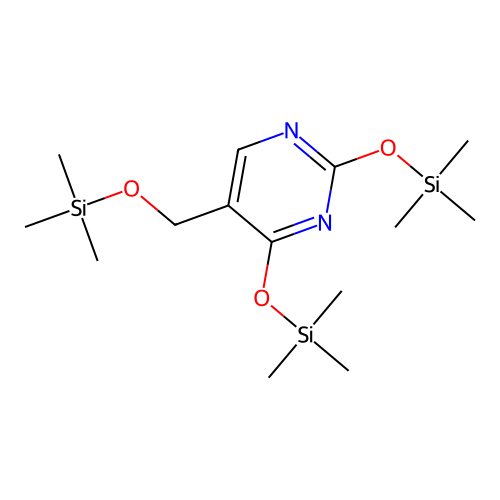 Pyrimidine, 2,4-bis(trimethylsiloxy)-5-[(trimethylsiloxy)methyl]- structure
