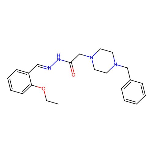 2-(4-Benzyl-1-piperazinyl)-N'-(2-ethoxybenzylidene)acetohydrazide structure