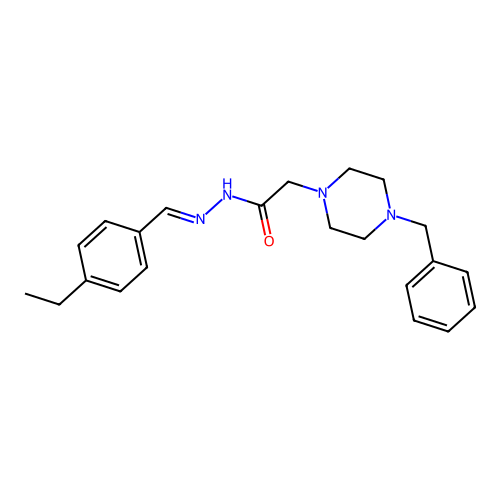 2-(4-Benzyl-1-piperazinyl)-N'-(4-ethylbenzylidene)acetohydrazide structure