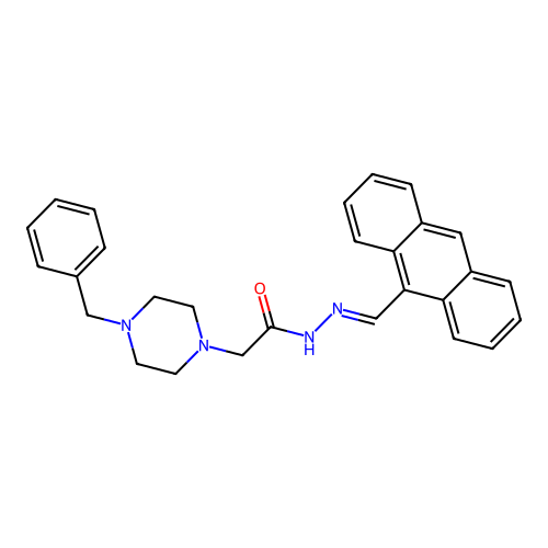 N'-(9-Anthrylmethylene)-2-(4-benzyl-1-piperazinyl)acetohydrazide structure