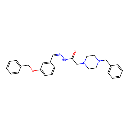 N'-{(E)-[3-(benzyloxy)phenyl]methylidene}-2-(4-benzylpiperazin-1-yl)acetohydrazide structure