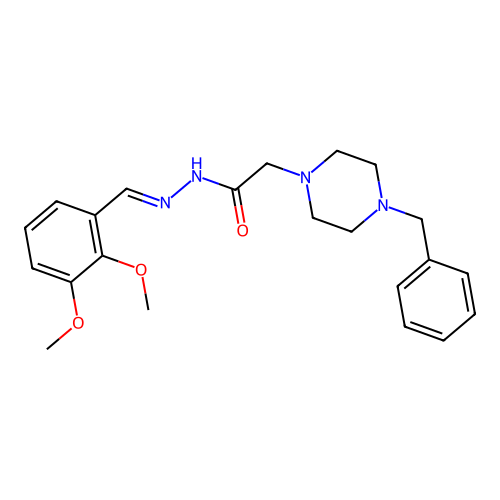 2-(4-Benzyl-1-piperazinyl)-N'-(2,3-dimethoxybenzylidene)acetohydrazide structure