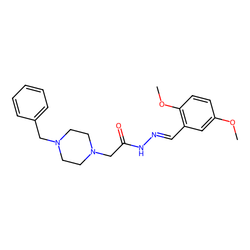 2-(4-Benzyl-1-piperazinyl)-N'-(2,5-dimethoxybenzylidene)acetohydrazide structure