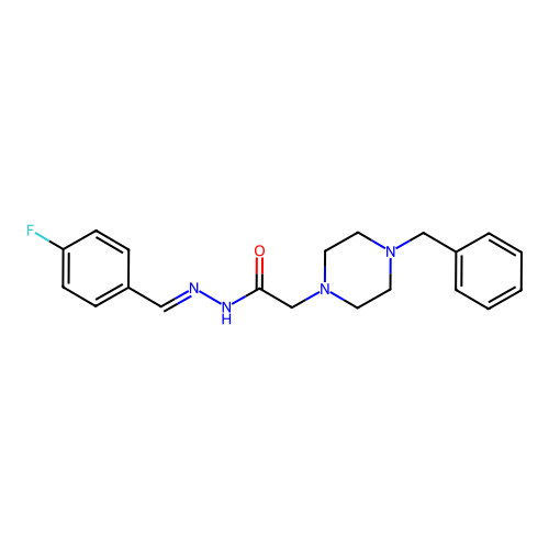 2-(4-Benzyl-1-piperazinyl)-N'-(4-fluorobenzylidene)acetohydrazide structure
