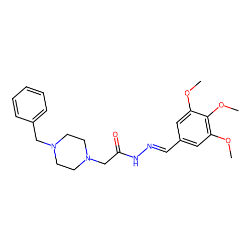 2-(4-Benzyl-1-piperazinyl)-N'-(3,4,5-trimethoxybenzylidene)acetohydrazide structure