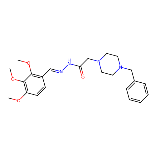 2-(4-Benzyl-1-piperazinyl)-N'-(2,3,4-trimethoxybenzylidene)acetohydrazide structure