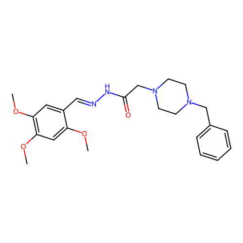 2-(4-Benzyl-1-piperazinyl)-N'-(2,4,5-trimethoxybenzylidene)acetohydrazide structure